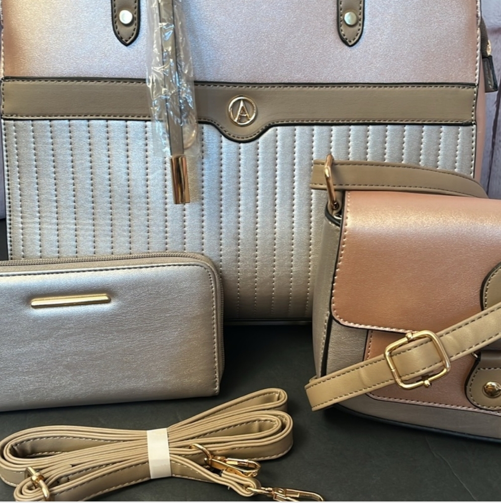 3 Piece NWT Bag Bundle Set Large Crossbody Tote + Medium Shoulder Bag + Wallet - Picture 7 of 15